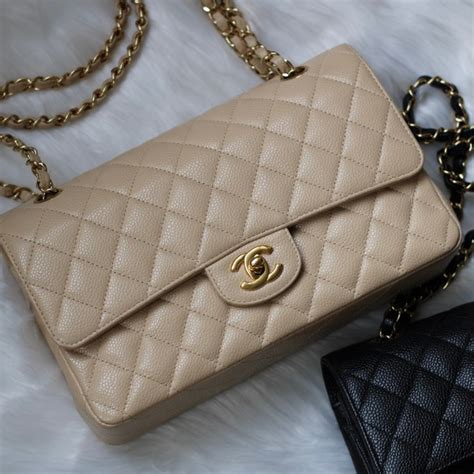 chanel beige caviar medium|Chanel Beige Clair Quilted Caviar Medium Classic Double Flap .